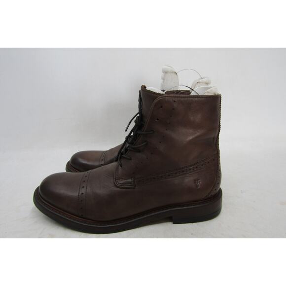 Frye Mens Size 9.5 Brown Leather Lace Up Zip Brogue Casual Shoes main image 9